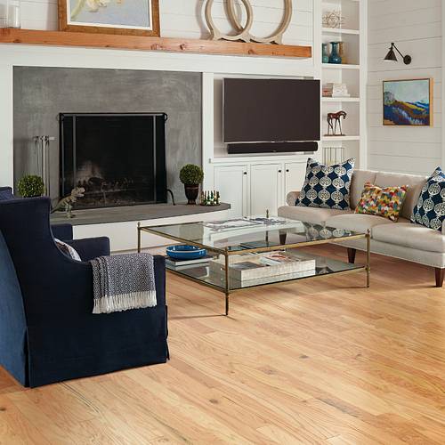 Hardwood flooring in living room | Lowell Carpet & Coverings